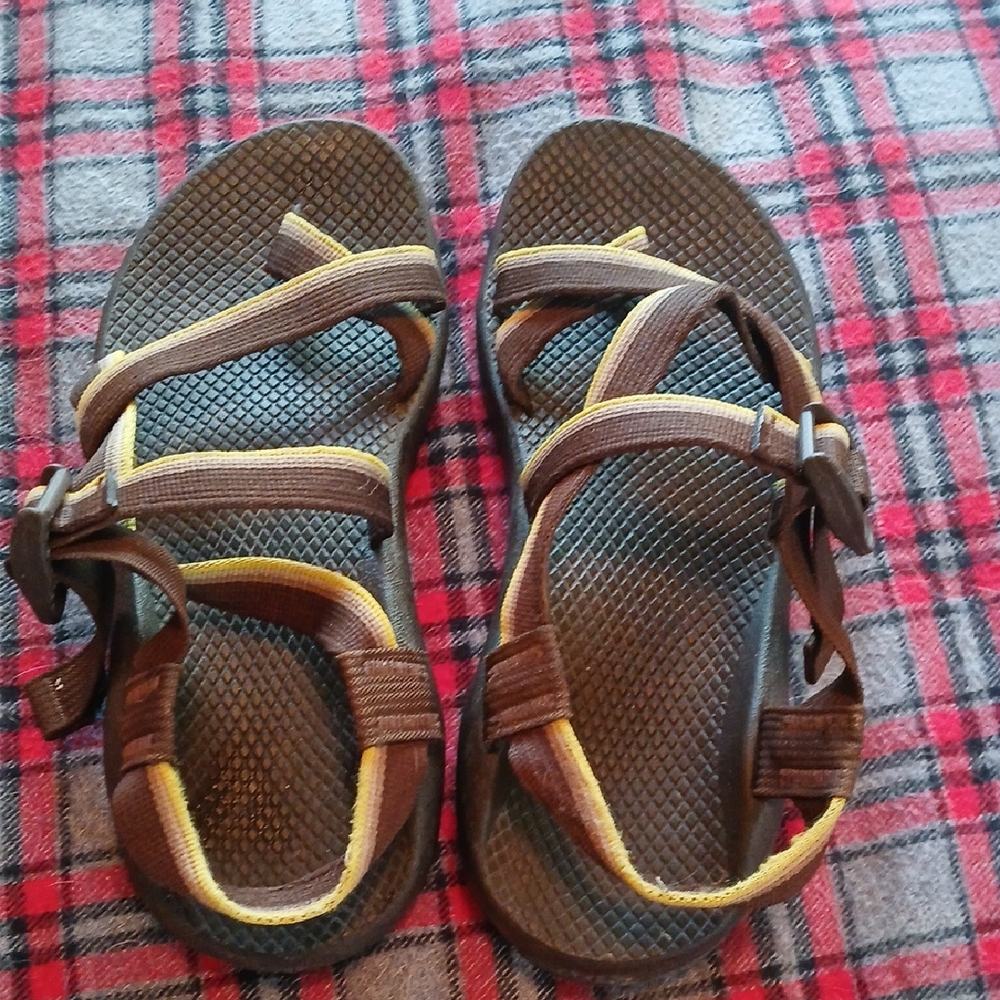 Chaco Brown and Yellow Sandals
